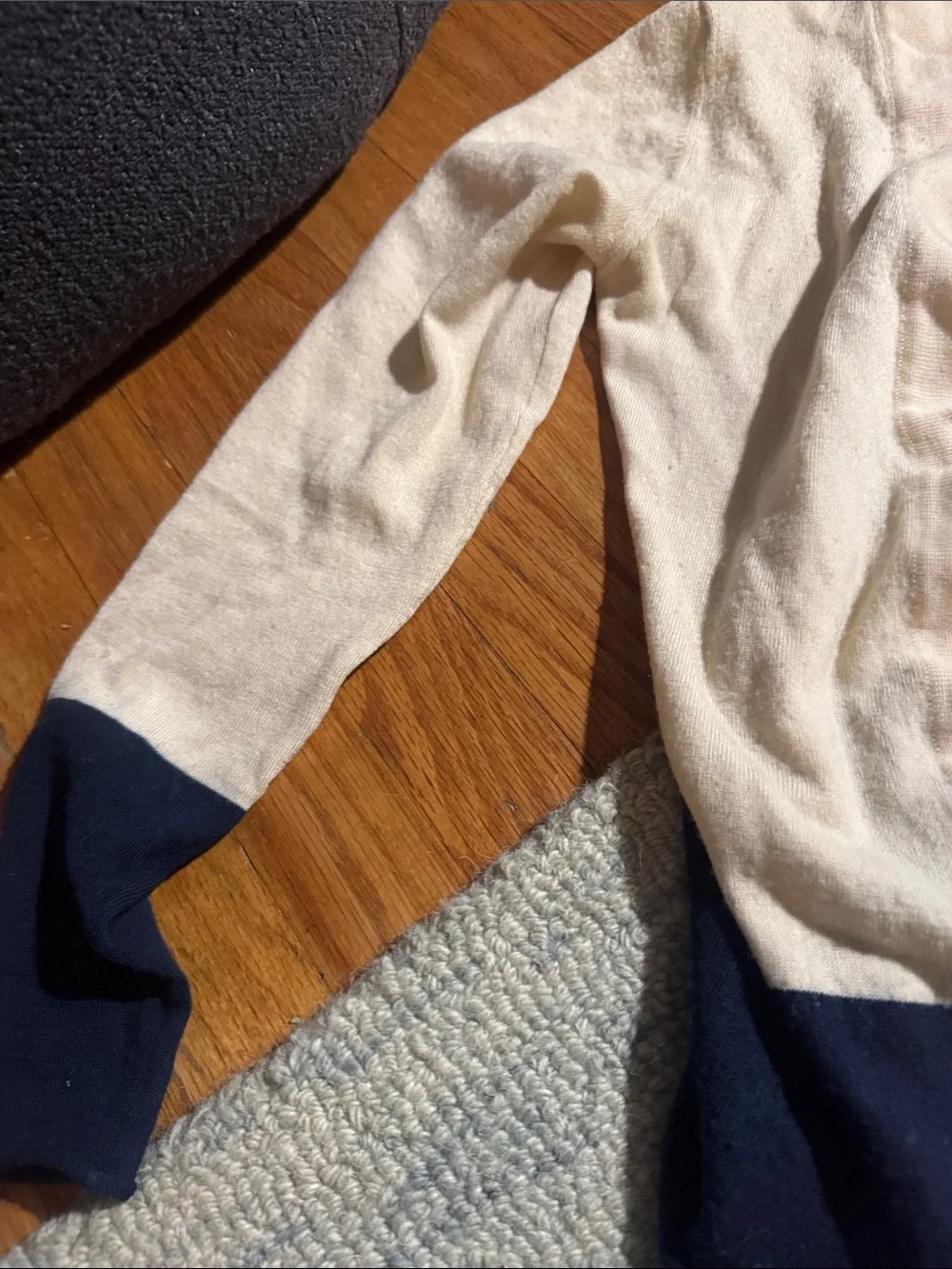 Tory Burch Cream Crewneck Wool Sweater with statement buttons!